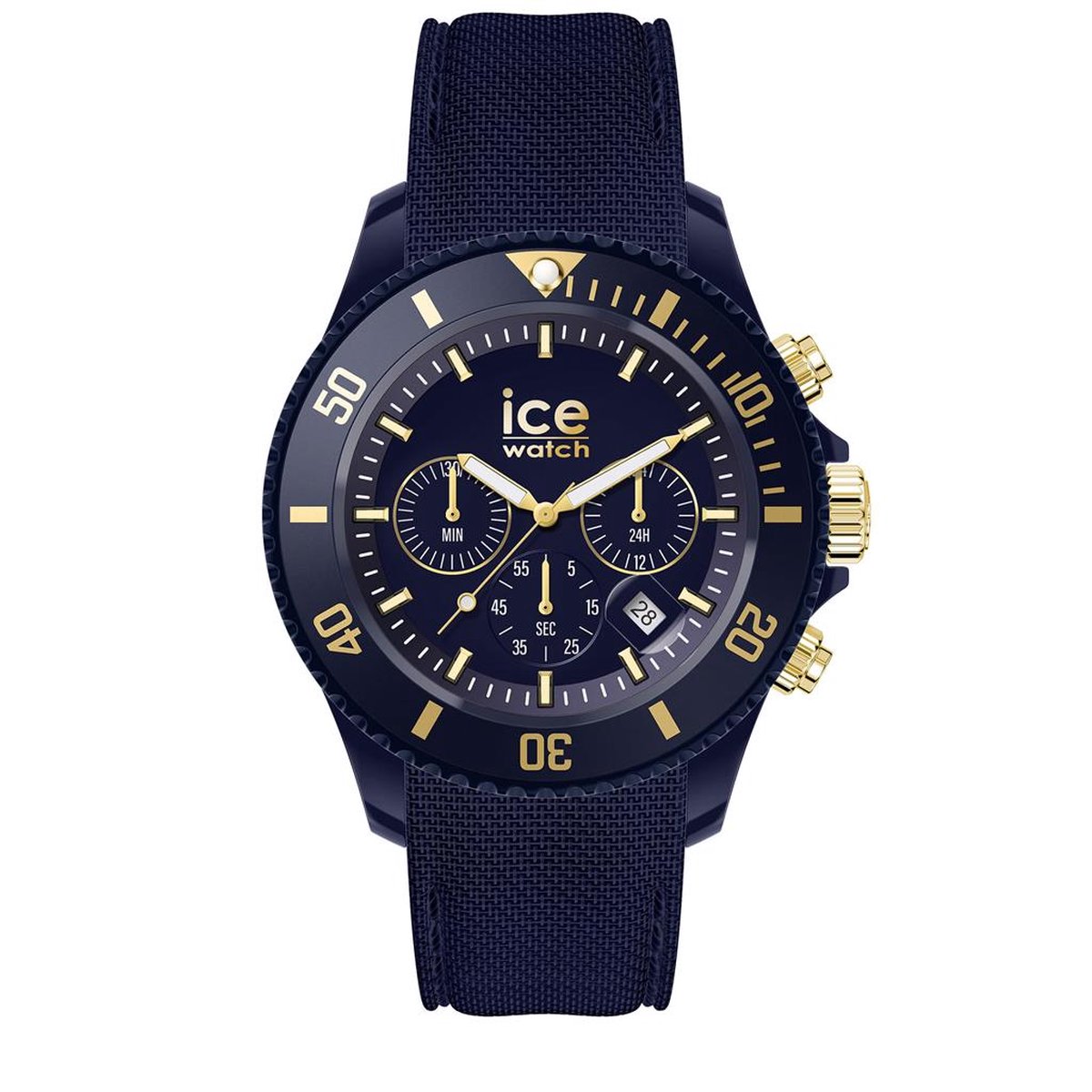 Ice Watch Ice Chrono - Dark Blue Gold 021601 Horloge - Siliconen - Blauw - Ø 40 mm