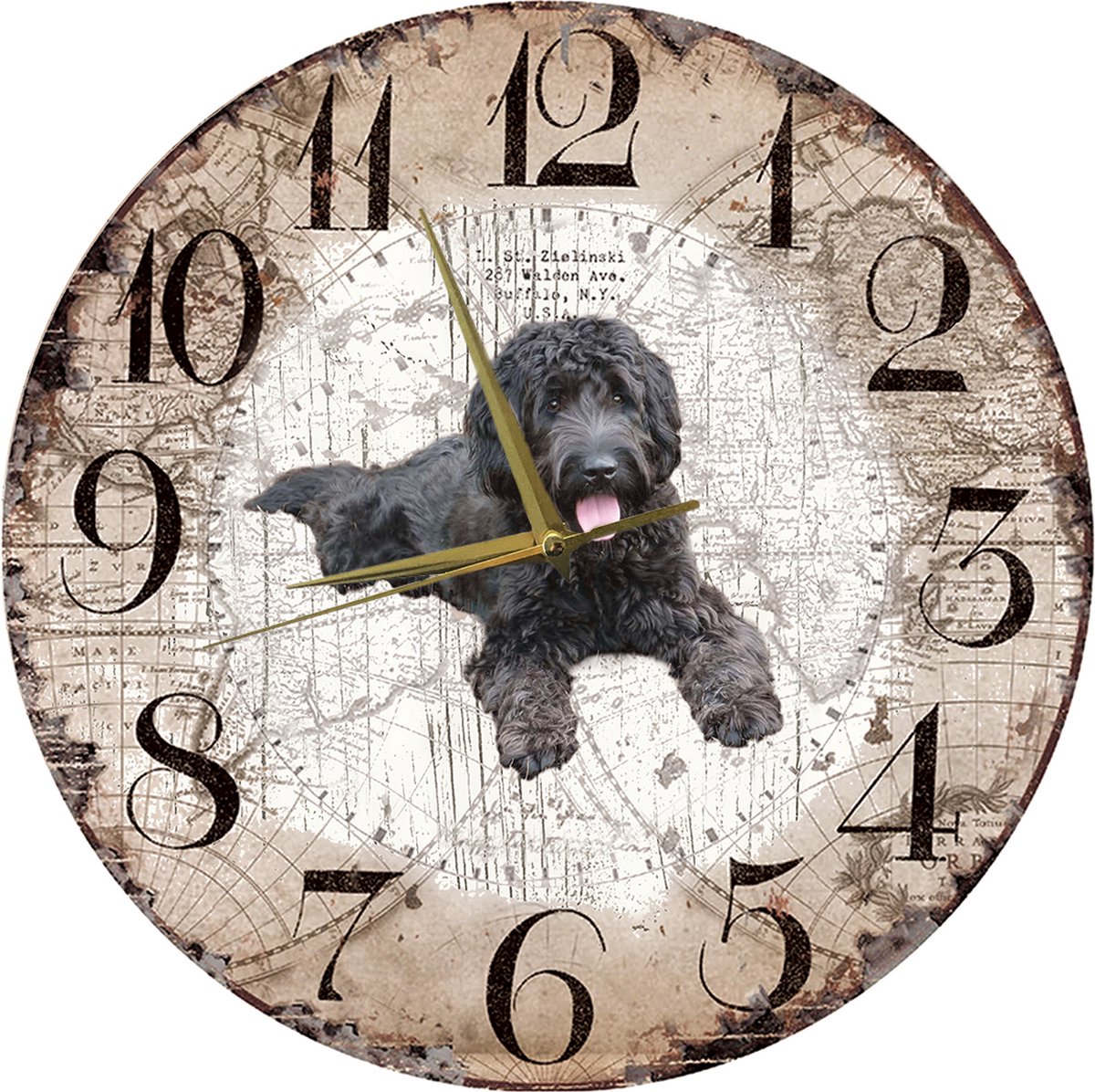 Houten Klok - 30cm - Hond - Labradoedel