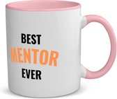 Akyol - best mentor ever koffiemok - theemok - roze - Leraar - de beste mentor - leerkracht - verjaardagscadeau - verjaardag - cadeau - kado - geschenk - gift - leerlingen - 350 ML inhoud