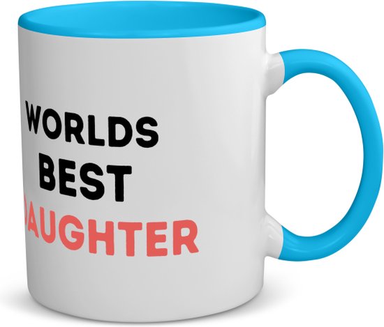 Akyol - tasse à café meilleure fille du monde - tasse à thé - bleu - Fille - la meilleure fille - cadeau d'anniversaire - anniversaire - cadeau - cadeau pour fille - articles fille - cadeau - cadeau - cadeau - contenu 350 ML