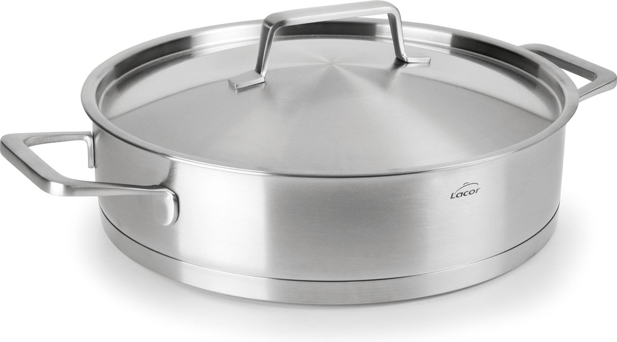 Lacor Foodie Lage Kookpan met Deksel - Rvs - 26cm - 3L