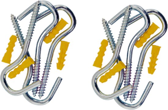 QUARKZMAN Haakse haken, 1 set L-vormige schroefhaken voor schroeven, haakse schroefhaken van metaal in 7 vormen om op te hangen, zwart