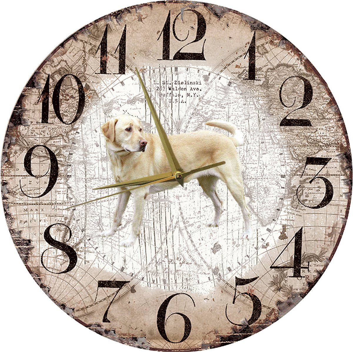 Houten Klok - 30cm - Hond - Labrador