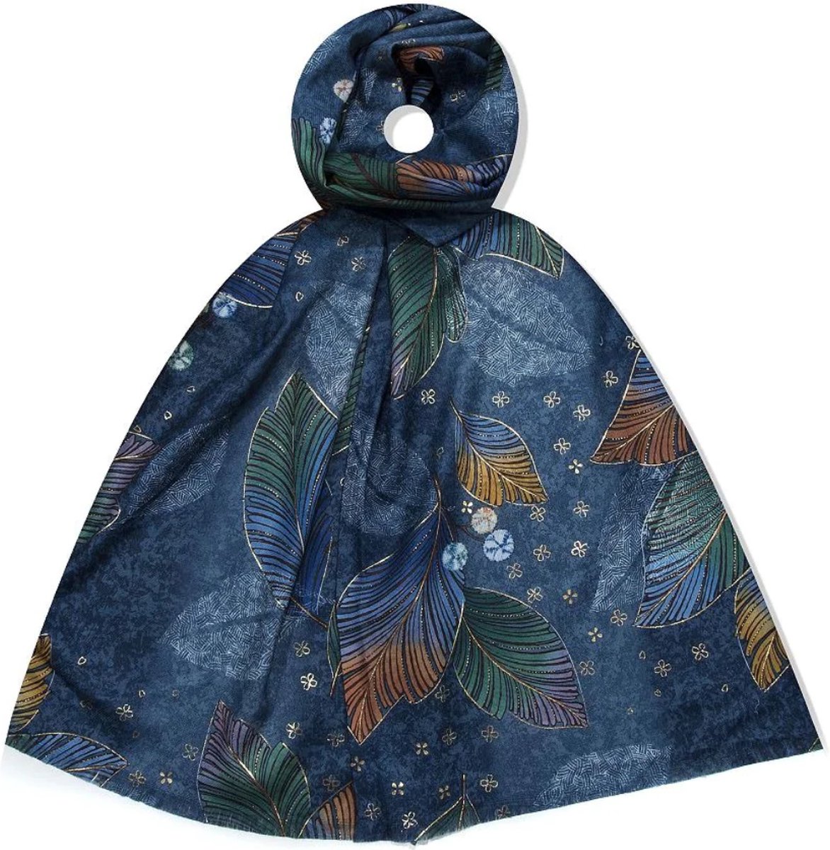 Sylvia Winter Sjaal - Scarf - Wintersjaal Dames - Blauw