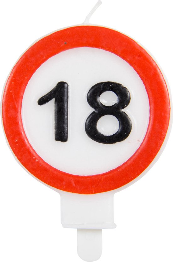 Folat - Bougie Panneau de signalisation 18 ans