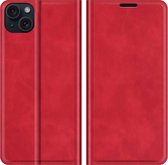 iPhone 15 Magnetic Wallet Case - Red