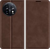 OnePlus 11 Magnetic Wallet Case - Brown