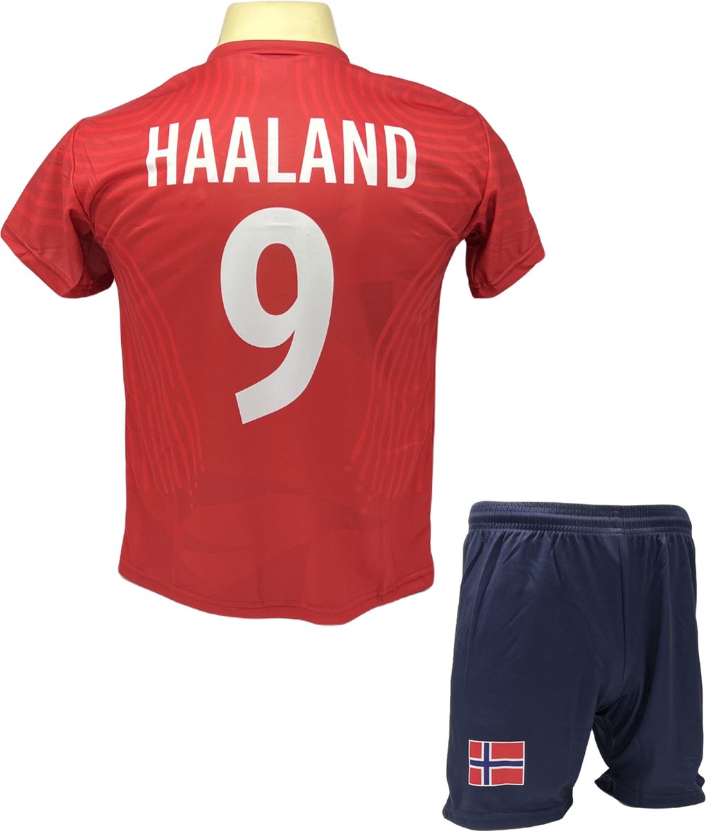 Haaland Voetbalshirt en Broekje Voetbaltenue Noorwegen - Maat XL