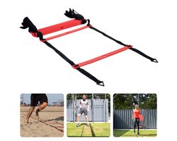 Agility Ladder Pro - Loopladder - Speedladder - Speed Ladder - Fitness Ladder - 11 Sporten - Verstelbaar - Voetbal - 450 cm - Inclusief Draagtas - Inclusief EBOOK