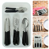 Bol.com Cheqo® Bestekset met Bestekbak - Besteklade - 6 Messen 6 Vorken 6 Lepels 6 Theelepels & 1 Bestekbak - Perfect voor Campi... aanbieding
