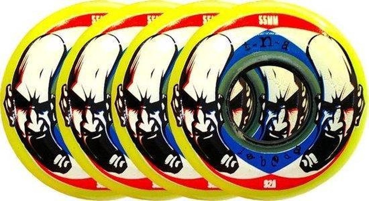 Labeda Wielen Voor Inlineskates Aggressive Skating 55mm 92A – Set van 4 wielen Geel