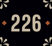 Huisnummerbord nummer 226 | Huisnummer 226 |Zwart huisnummerbordje Plexiglas | Luxe huisnummerbord