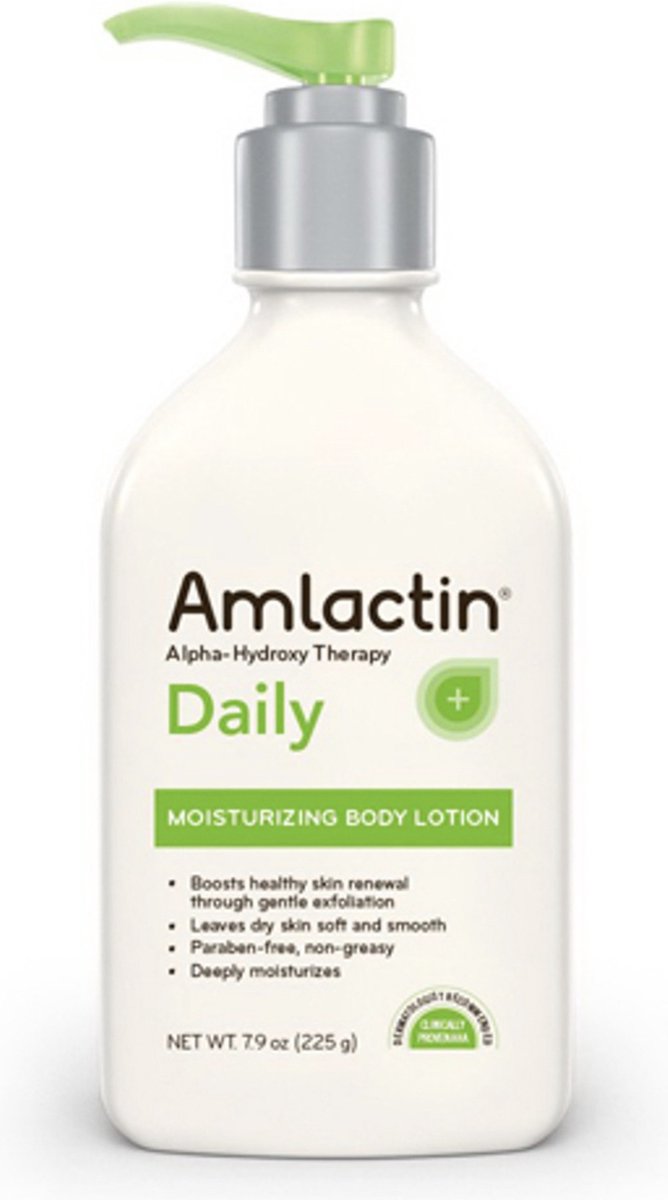 AmLactin Daily Moisturizing Lotion voor droge huid -pompfles - bodylotion met 12% melkzuur - Dermatoloog