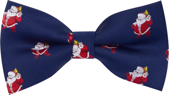 Sorprese Noeud Papillon - Noeud de Noël - 100% soie - bleu foncé - noeud papillon - modèle 4