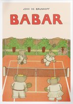 Babar Sur Le Court De Tennis (Babar de Olifant) | Poster | A4: 21 x 30 cm