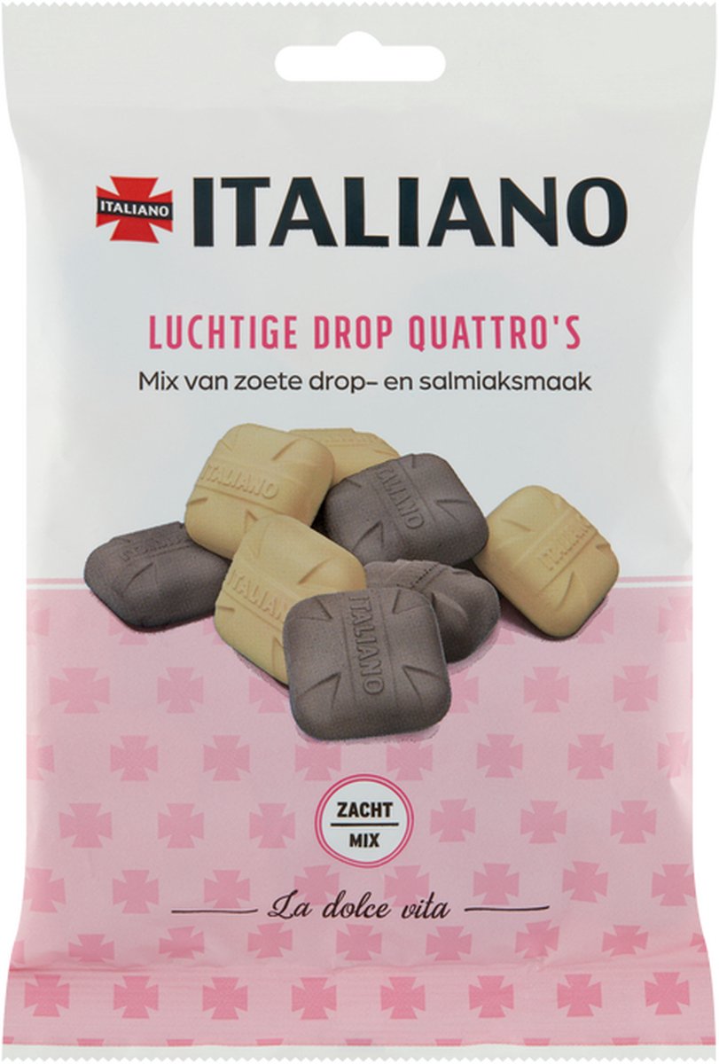 Italiano Luchtige Drop Quattro’s - 140 gram - 10 zakken