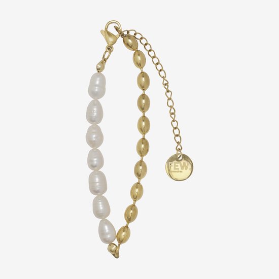 Essenza Mix Chain Pearls Bracelet Gold