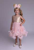 Feestjurk-roze-witte-stippen-feestkleding-kinderjurk-tule-jurk-verjaardag-kleedje-meisje-themafeest-girl-verjaardagjurk-diadeem-fotoshoot-jurk Romy (mt 92/98)