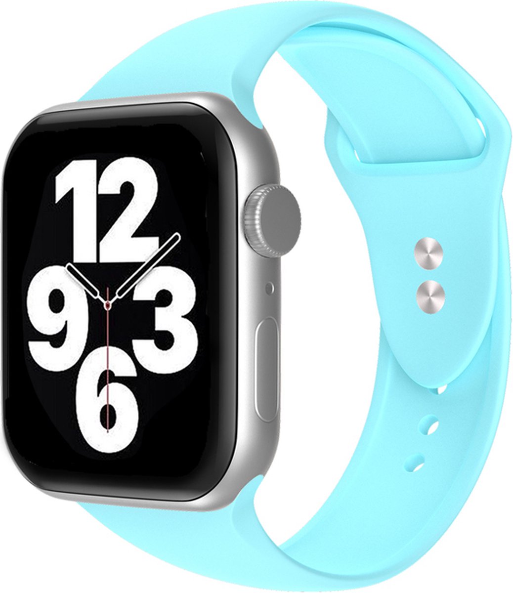 Gerrey® Siliconen bandje geschikt voor Apple Watch - Lichtblauw Siliconen - 42/44/45/49 mm - Gerrey - Series 1 2 3 4 5 6 SE 7 8 - Geschikt voor Apple Watch