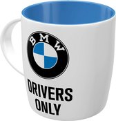 - BMW - Drivers Only, Retro mok met spreuk, vintage koffiebeker, cadeau-mok voor BMW-