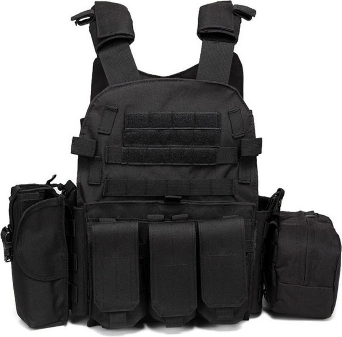Gilet Tactique Multifonction Molle Pour Airsoft, Paintball, Entraînement | Respirant, Réglable, Système MOLLE - 55x50cm