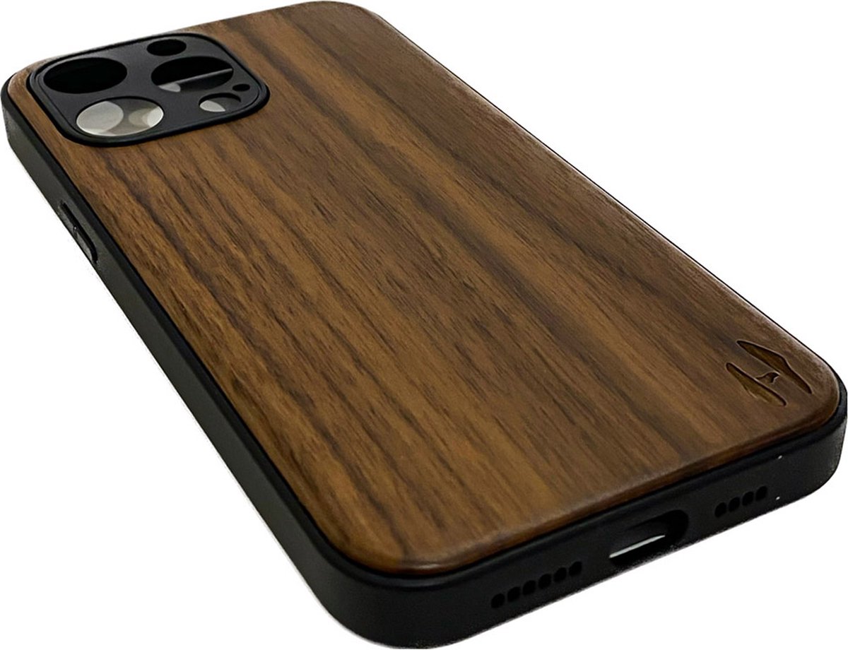 Hoentjen Creatie, Houten TPU case - iPhone 14 pro max Noten