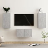 The Living Store Tv-meubel - Betongrijs - 60 x 30 x 30 cm - Spaanplaat
