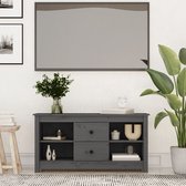 The Living Store Meuble TV 103x36-5x52 cm bois de pin massif gris - Meuble
