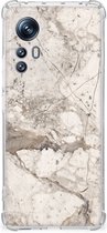 Telefoonhoesje met Naam Geschikt voor Xiaomi 12 | 12x Telefoonhoesje met doorzichtige rand Marmer Beige