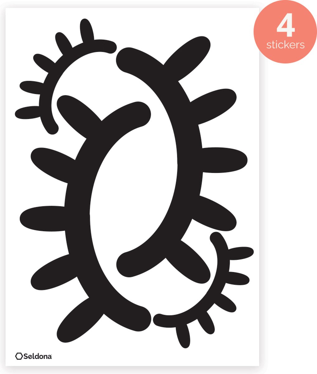 Seldona® Muurstickers kinderkamer Ogen - Zwart wit Scandinavisch design - jongen / meisje - Babykamer (4 stuks)