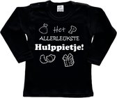 Sinterklaas | T-shirt Lange Mouw | Het allerleukste hulppietje! | Grappig | Cadeau | Kado | Zwart/wit | Maat 80