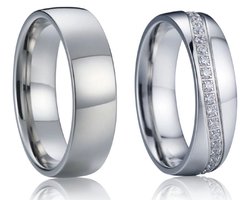 Jonline Prachtige Ringen voor hem en haar Zilver kleur| Trouwringen|Vriendschapsringen|Relatieringen