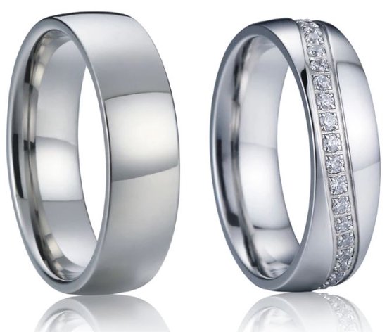 Jonline Prachtige Ringen voor hem en haar Zilver kleur| Trouwringen|Vriendschapsringen|Relatieringen