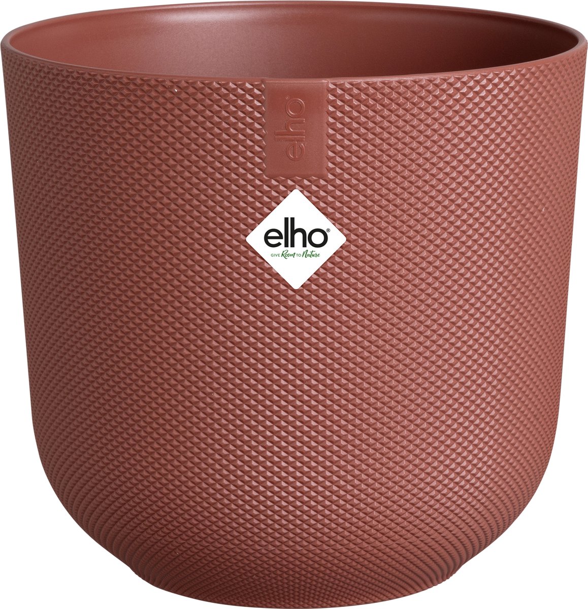 Elho Jazz Rond 19 Bloempot voor Binnen - Woonaccessoire van 100% Gerecycled Plastic - Ø 18.9 x H 17.6 cm - Toscaans rood