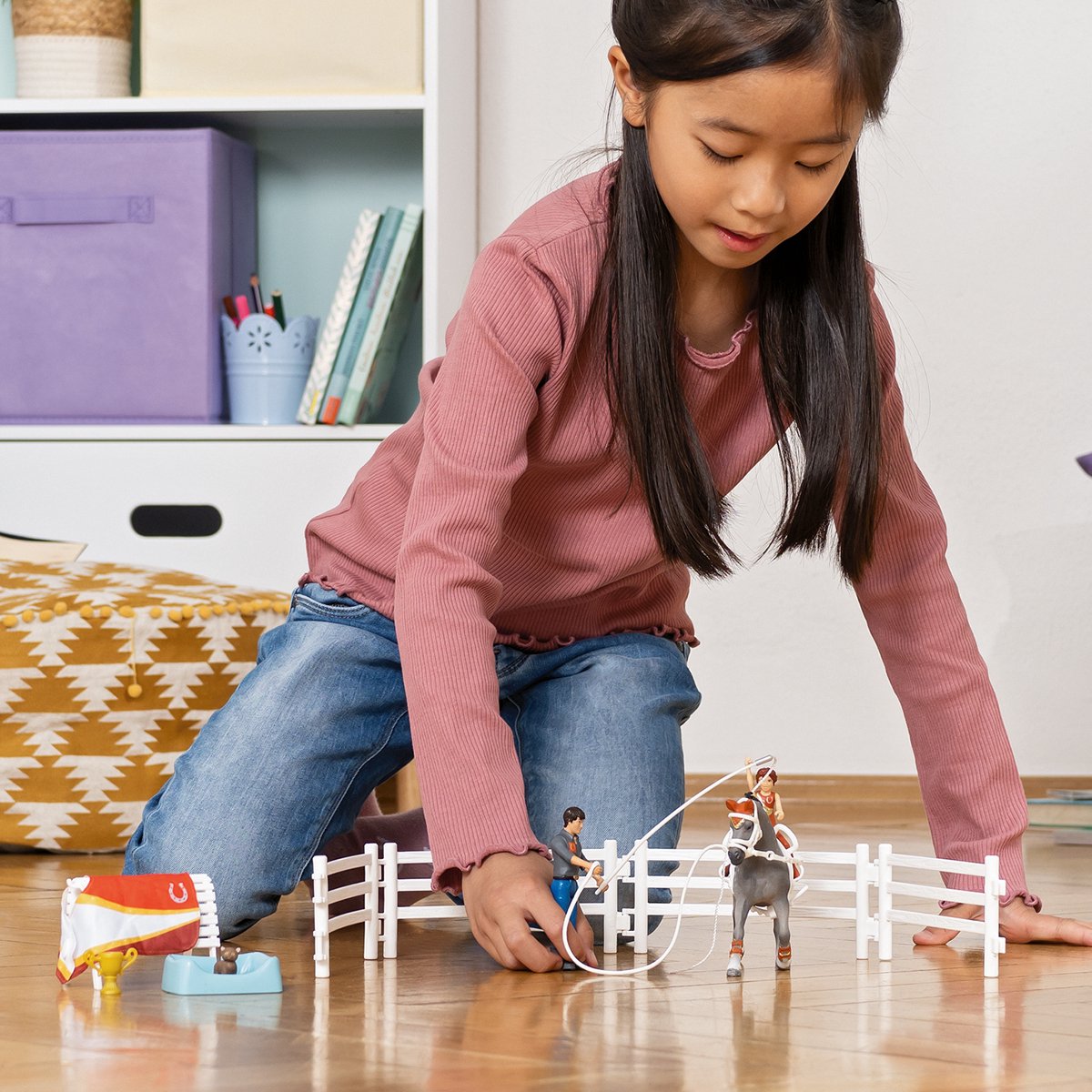 schleich HORSE CLUB Speelfigurenset - Mia's Springset - Kinderspeelgoed voor Jongens en Meisjes - 5 tot 12 jaar - 18 Onderdelen - 42443 — afbeelding 5
