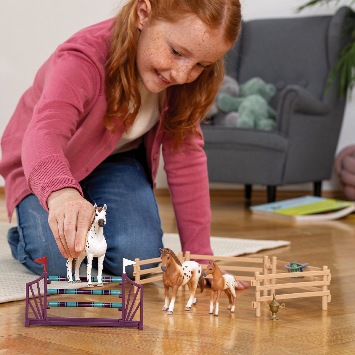 schleich HORSE CLUB - Lisa's toernooitraining - Kinderspeelgoed - Paarden speelgoed - 3 Appaloosa's en Hindernissen - 17 onderdelen — afbeelding 6