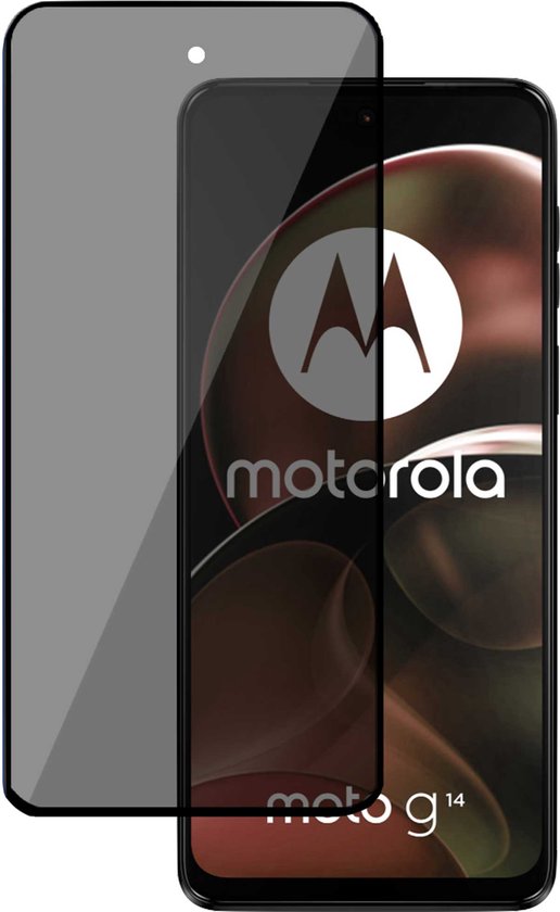 Screenprotector geschikt voor Motorola Moto G14 Privé - Privacy Beschermglas - Privacy Proteqt+