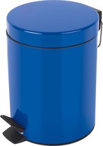 blauwe vuilnisemmer pedaalemmer afvalemmer - 3 liter - met uitneembare binnenemmer