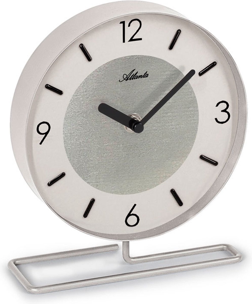 TAFELKLOK SILVER & WHITE MODERN DESIGN