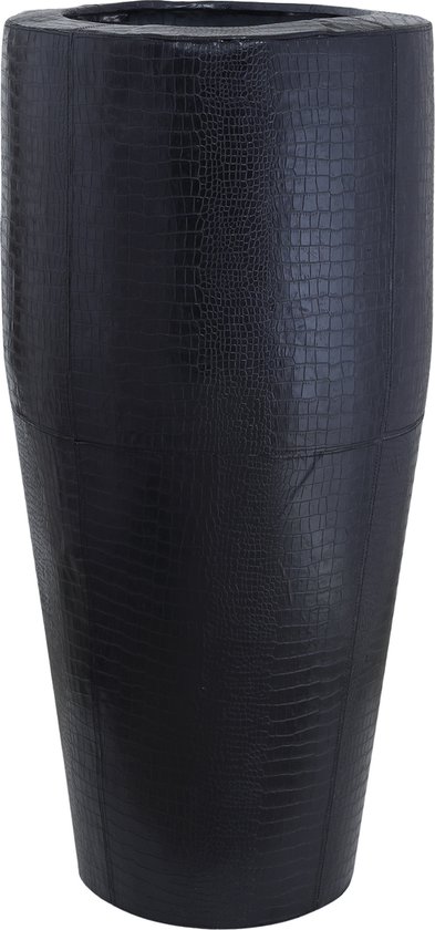 VASE XXL PTMD TAMAR imprimé crocodile noir - diamètre 44 et hauteur 97 cm