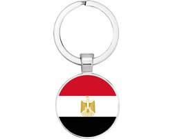 Akyol - Egypte vlag Sleutelhanger - egypte - iemand die houdt van reizen - vakantie - landen - vlag - reizigers - cadeau - geschenk - gift - kado - verassing - 2,5 x 2,5 CM