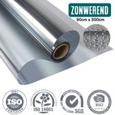 Homewell Zonwerende HR++ Raamfolie 90x300cm - Statisch Isolerende folie met Spiegeleffect - Zilver