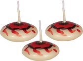 Halloween/horror drijfkaarsen - 8x - oogbol/oogbal kaarsjes - 5 x 5 cm - Griezelige thema decoratie