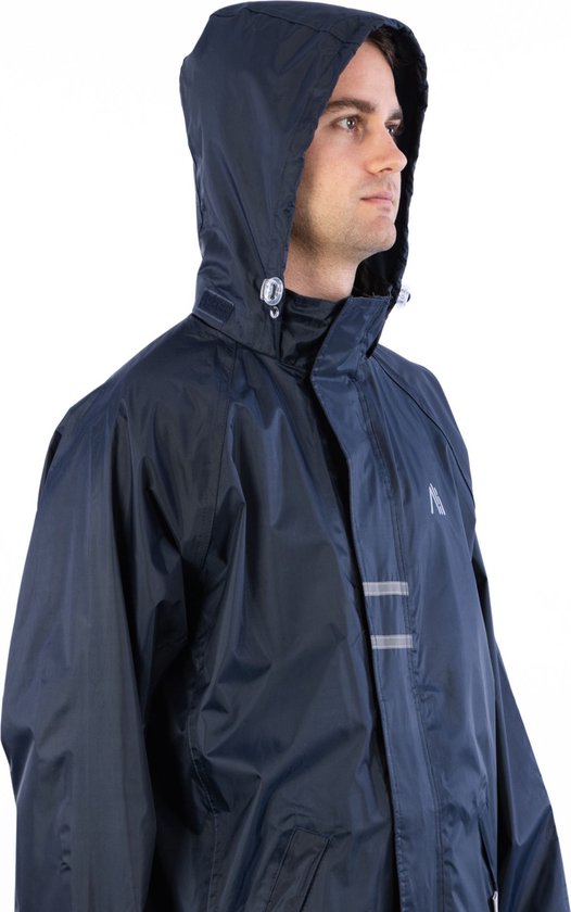 Ralka Regenpak Waterdicht en Ademend - Senior - Reflectie - Zwart - M