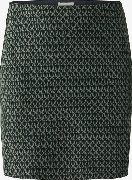 Jersey Rok With Jacquard Weave Dames - Donker Groen - Maat S