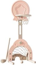 Basketbalstandaard Ster - Roze met goaltje, golfstick en 3 ballen - Peuter - Kleuter - Speelgoed - Cadeau - Sinterklaas - Verjaardag
