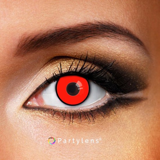 Halloween Set de lentilles de couleur - Rouge Manson - lentilles annuelles avec liquide et porte-lentilles Partylens®