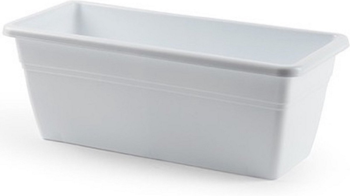 Plantenbak wit rechthoekig 40 x 18 x 15 cm - Bloembakken/plantenbakken voor binnen/buiten