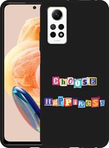 Cazy Case Zwart pour Xiaomi Redmi Note 12 Pro 4G Choisissez le Happiness