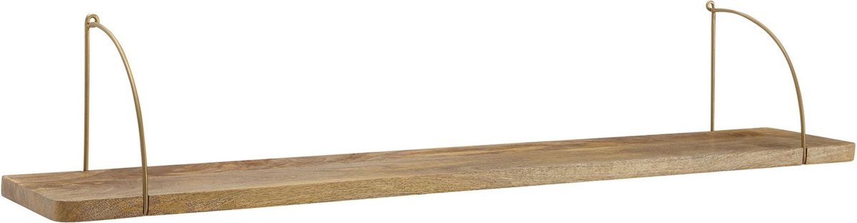 Wandplank - Industriële Metalen Hangplank - Grote Design Zwevende Plank - Woonkamer Wandboekenplank - Mango Massief Hout - 100x25x22 cm